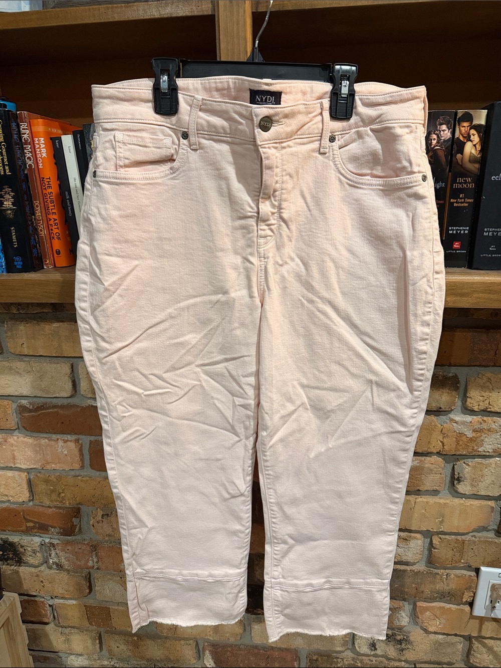NYDJ Light Pink Cropped Slim Jeans Sz 14